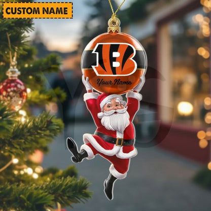 LIMITED EDITION - NEW CUSTOMIZED NFL16 CCB CINCINNATI BENGALS CHRISTMAS ACRYLIC ORNAMENT