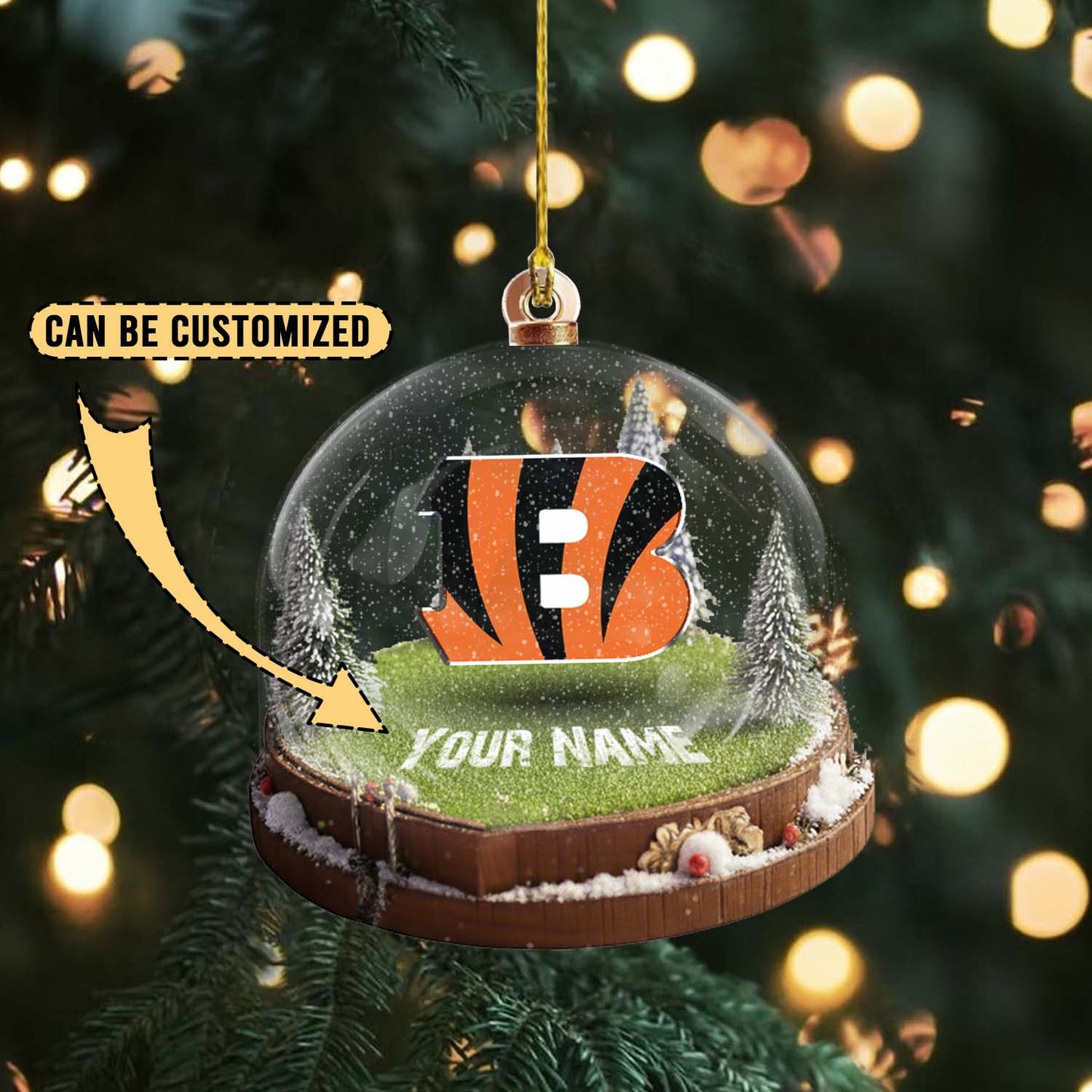LIMITED EDITION - NEW CUSTOMIZED NFL16 CCB CINCINNATI BENGALS ACRYLIC ORNAMENT