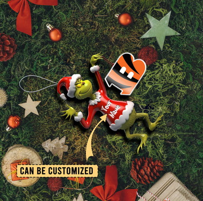 LIMITED EDITION - NEW CUSTOMIZED NFL16 CCB CINCINNATI BENGALS THE GRINCH ACRYLIC ORNAMENT