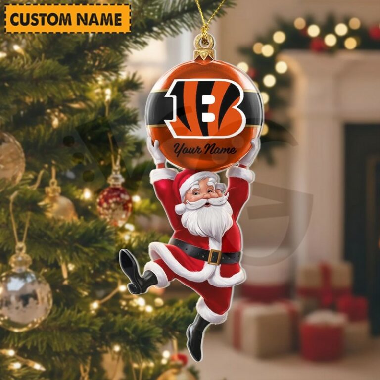 LIMITED EDITION - NEW CUSTOMIZED NFL16 CCB CINCINNATI BENGALS CHRISTMAS ACRYLIC ORNAMENT