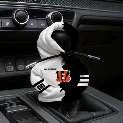 LIMITED EDITION - NEW CUSTOMIZED NFL16 CCB CINCINNATI BENGALS CAR HOODIE SHIFT KNOB