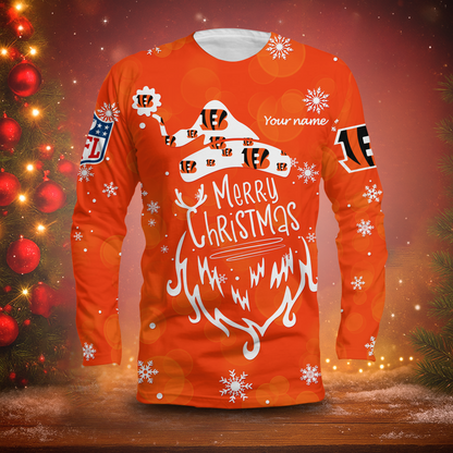 LIMITED EDITION - NEW CUSTOMIZED NFL16 CCB CINCINNATI BENGALS LONG SLEEVED T-SHIRT