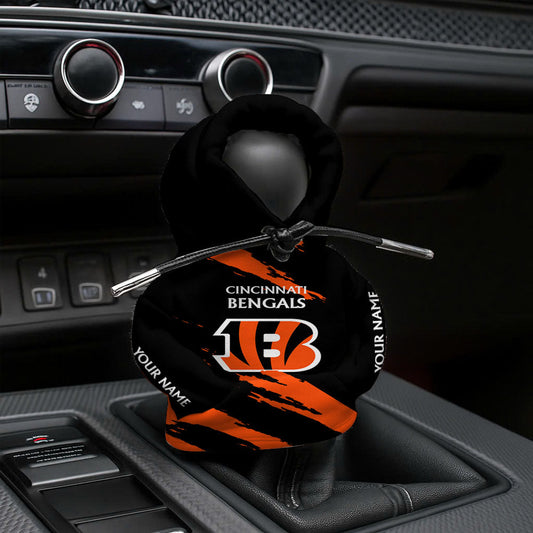 LIMITED EDITION - NEW CUSTOMIZED NFL16 CCB CINCINNATI BENGALS CAR HOODIE SHIFT KNOB COVER