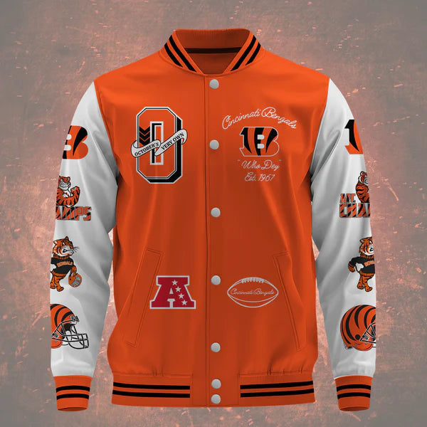 LIMITED EDITION - NEW CUSTOMIZED NFL16 CCB CINCINNATI BENGALS BASEBALL JACKET