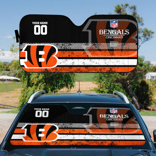 LIMITED EDITION - NEW CUSTOMIZED NFL16 CCB CINCINNATI BENGALS AUTO WINDSHIELD SHADE