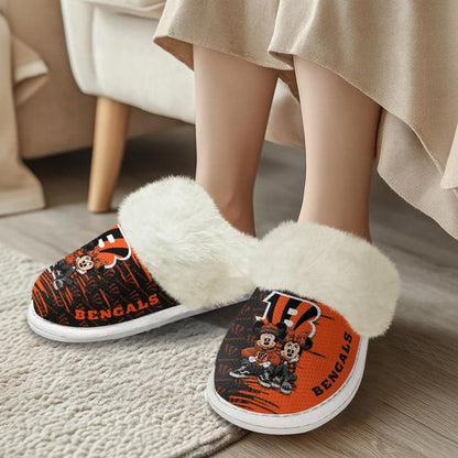 [SPECIAL OFFER] NEW CUSTOMIZED NFL16 CCB CINCINNATI BENGALS COTTON SLIPPERS
