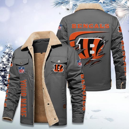 LIMITED EDITION - NEW CUSTOMIZED NFL16 CCB CINCINNATI BENGALS FLEECE JACKET