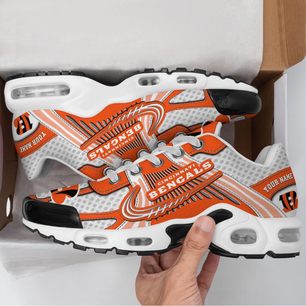 LIMITED EDITION - NEW CUSTOMIZED NFL16 CCB CINCINNATI BENGALS UNISEX AIR MAX PLUS SNEAKERS