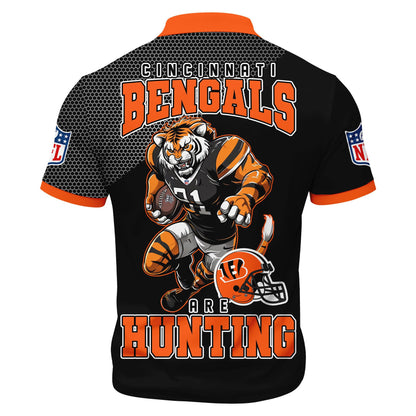 LIMITED EDITION - NEW CUSTOMIZED NFL16 CCB CINCINNATI BENGALS HARLEY-DAVIDSON POLO WITH ZIPPER SHIRT