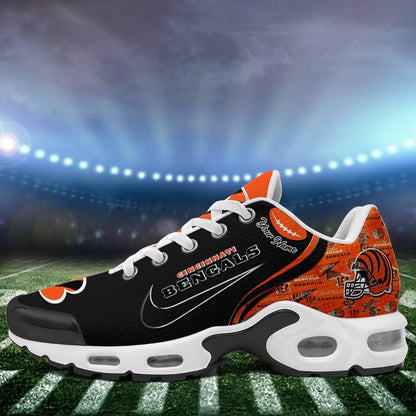 LIMITED EDITION - NEW CUSTOMIZED NFL16 CCB CINCINNATI BENGALS UNISEX AIR MAX PLUS SNEAKERS