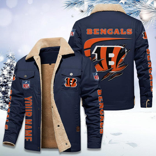 LIMITED EDITION - NEW CUSTOMIZED NFL16 CCB CINCINNATI BENGALS FLEECE JACKET