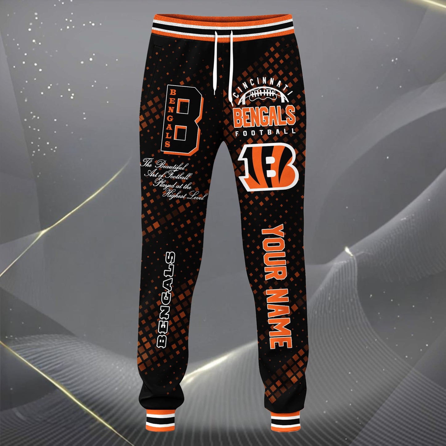 LIMITED EDITION - NEW CUSTOMIZED NFL16 CCB CINCINNATI BENGALS SATIN VARSITY JACKET & LONG PANTS