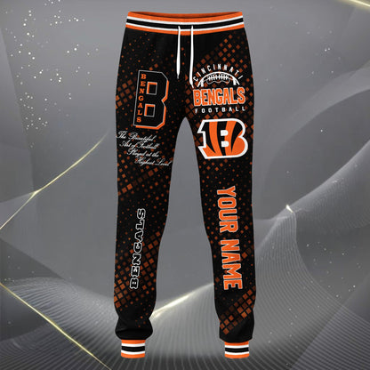 LIMITED EDITION - NEW CUSTOMIZED NFL16 CCB CINCINNATI BENGALS SATIN VARSITY JACKET & LONG PANTS