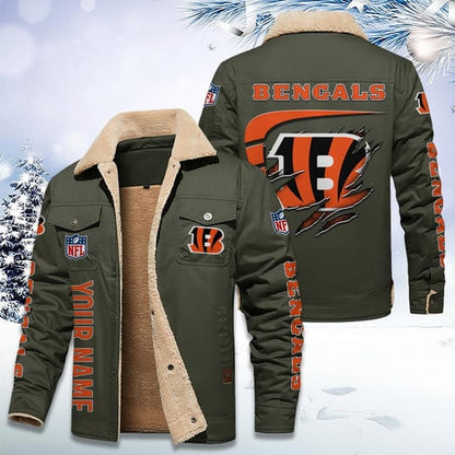LIMITED EDITION - NEW CUSTOMIZED NFL16 CCB CINCINNATI BENGALS FLEECE JACKET