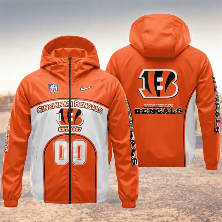 LIMITED EDITION - NEW CUSTOMIZED NFL16 CCB CINCINNATI BENGALS WINDBREAKER JACKET