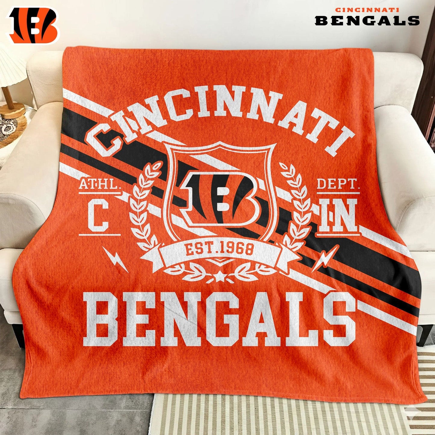 LIMITED EDITION - NEW CUSTOMIZED NFL16 CCB CINCINNATI BENGALS NORMAL & FLEECE BLANKET