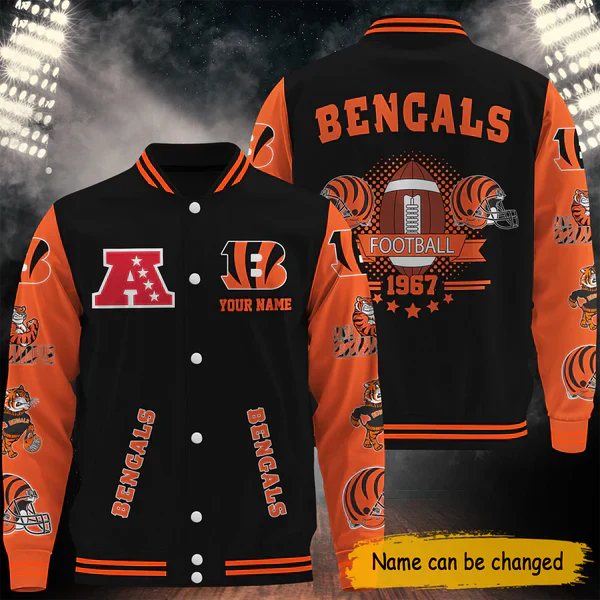 LIMITED EDITION - NEW CUSTOMIZED NFL16 CCB CINCINNATI BENGALS BASEBALL JACKET