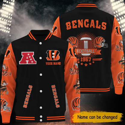 LIMITED EDITION - NEW CUSTOMIZED NFL16 CCB CINCINNATI BENGALS BASEBALL JACKET