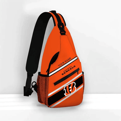 LIMITED EDITION - NEW CUSTOMIZED NFL16 CCB CINCINNATI BENGALS SLING BAG