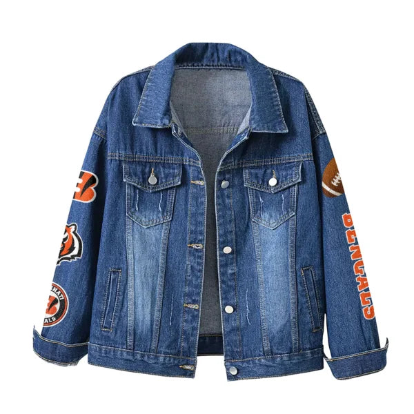 LIMITED EDITION - NEW CUSTOMIZED NFL16 CCB CINCINNATI BENGALS DENIM JACKET