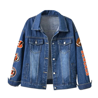 LIMITED EDITION - NEW CUSTOMIZED NFL16 CCB CINCINNATI BENGALS DENIM JACKET