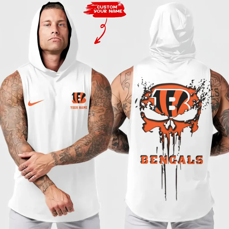 LIMITED EDITION - NEW CUSTOMIZED NFL16 CCB CINCINNATI BENGALS HOODED TANK TOP