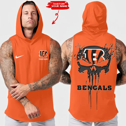 LIMITED EDITION - NEW CUSTOMIZED NFL16 CCB CINCINNATI BENGALS HOODED TANK TOP
