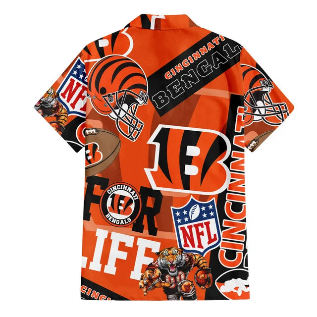 LIMITED EDITION - NEW CUSTOMIZED NFL16 CCB CINCINNATI BENGALS UNISEX HAWAIIAN SHIRT & SHORTS SET