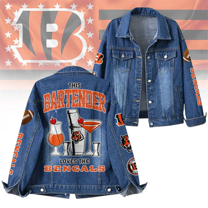 LIMITED EDITION - NEW CUSTOMIZED NFL16 CCB CINCINNATI BENGALS DENIM JACKET