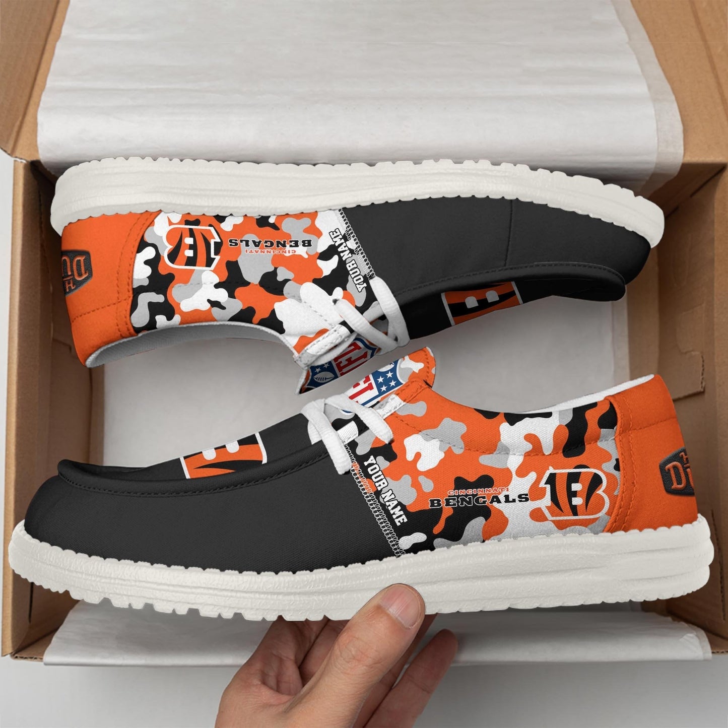 LIMITED EDITION - NEW CUSTOMIZED NFL16 CCB CINCINNATI BENGALS LOAFER SHOES