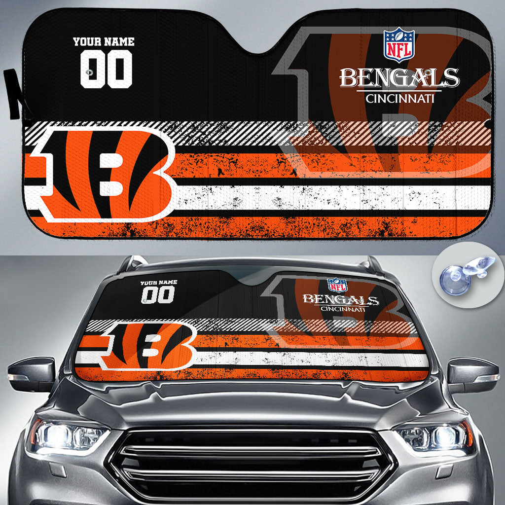 LIMITED EDITION - NEW CUSTOMIZED NFL16 CCB CINCINNATI BENGALS AUTO WINDSHIELD SHADE