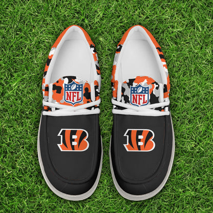 LIMITED EDITION - NEW CUSTOMIZED NFL16 CCB CINCINNATI BENGALS LOAFER SHOES