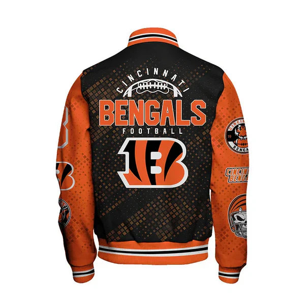 LIMITED EDITION - NEW CUSTOMIZED NFL16 CCB CINCINNATI BENGALS SATIN VARSITY JACKET & BASEBALL JACKET