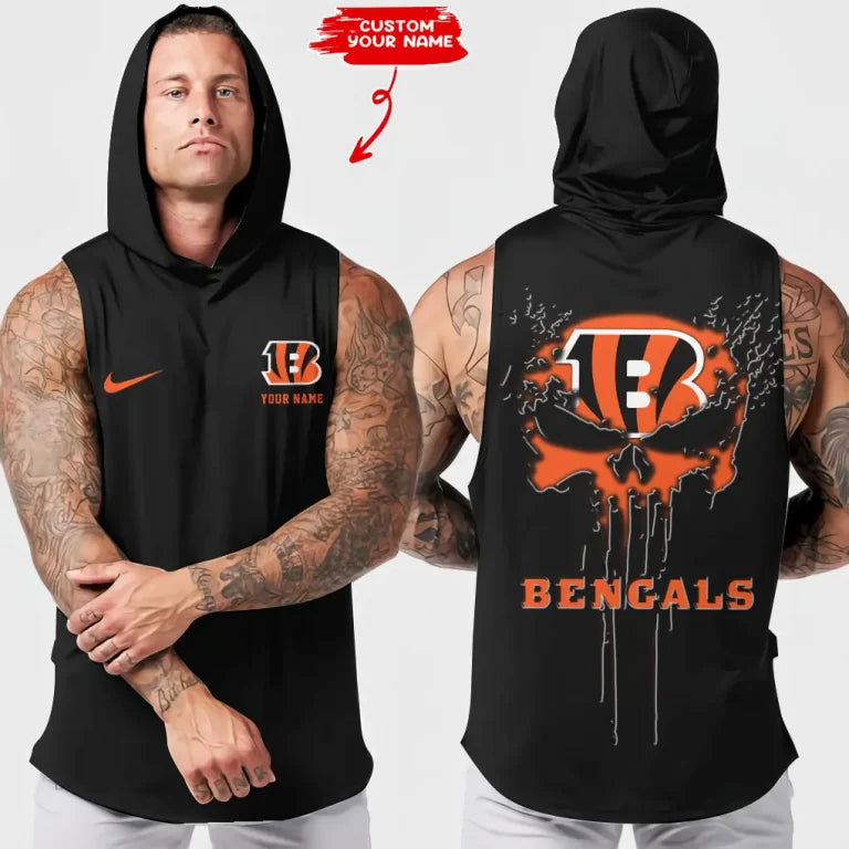 LIMITED EDITION - NEW CUSTOMIZED NFL16 CCB CINCINNATI BENGALS HOODED TANK TOP