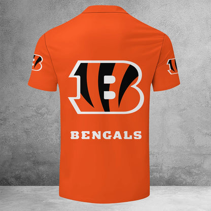 LIMITED EDITION - NEW CUSTOMIZED NFL16 CCB CINCINNATI BENGALS ZIP POLO SHIRT