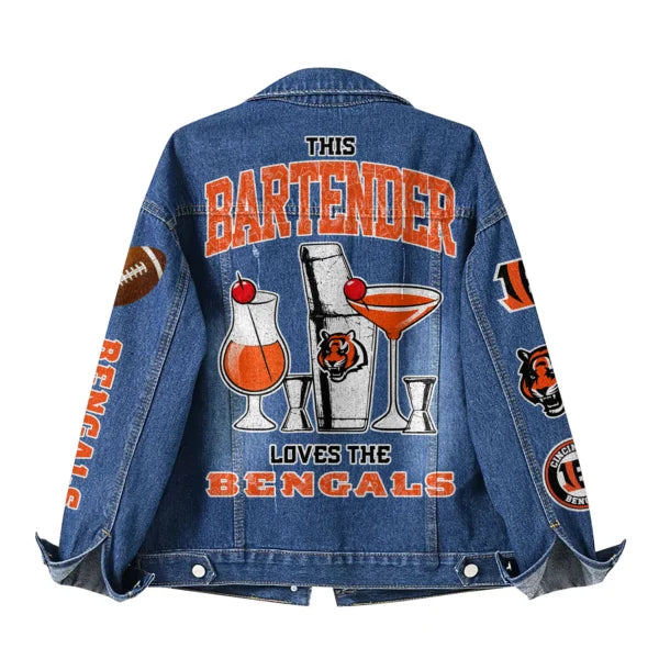 LIMITED EDITION - NEW CUSTOMIZED NFL16 CCB CINCINNATI BENGALS DENIM JACKET