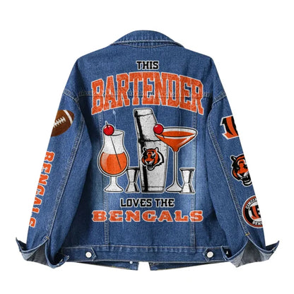 LIMITED EDITION - NEW CUSTOMIZED NFL16 CCB CINCINNATI BENGALS DENIM JACKET