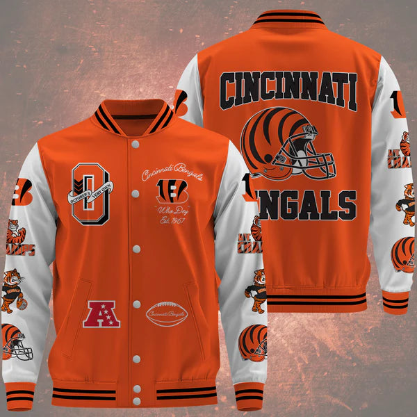LIMITED EDITION - NEW CUSTOMIZED NFL16 CCB CINCINNATI BENGALS BASEBALL JACKET