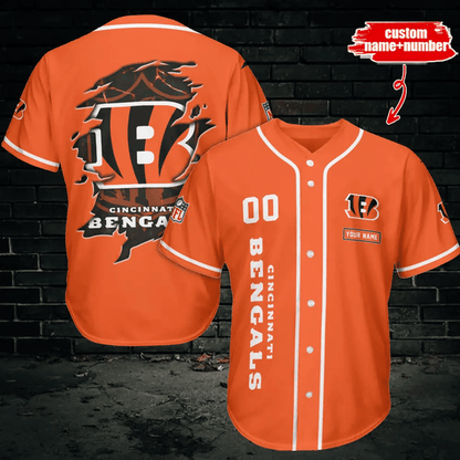 LIMITED EDITION - NEW CUSTOMIZED NFL16 CCB CINCINNATI BENGALS BASEBALL JERSEY