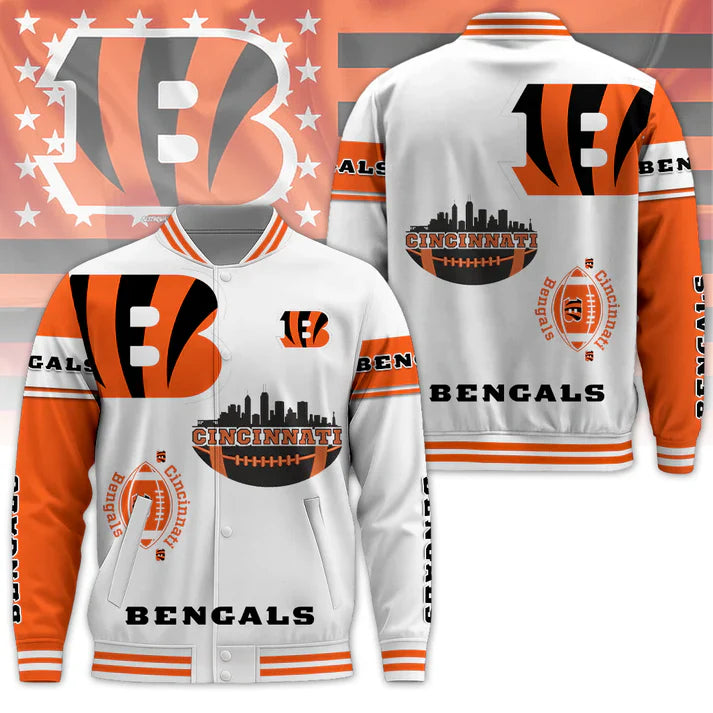 LIMITED EDITION - NEW CUSTOMIZED NFL16 CCB CINCINNATI BENGALS BASEBALL JACKET