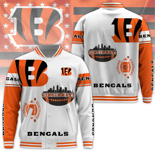 LIMITED EDITION - NEW CUSTOMIZED NFL16 CCB CINCINNATI BENGALS BASEBALL JACKET