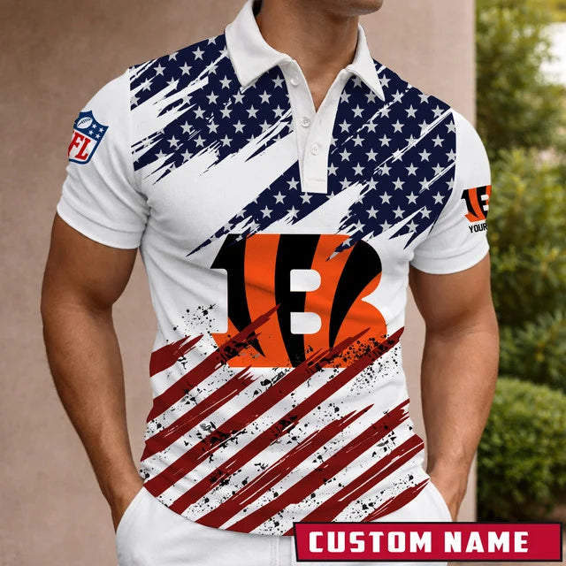 LIMITED EDITION - NEW CUSTOMIZED NFL16 CCB CINCINNATI BENGALS POLO SHIRT