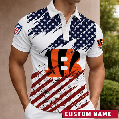 LIMITED EDITION - NEW CUSTOMIZED NFL16 CCB CINCINNATI BENGALS POLO SHIRT