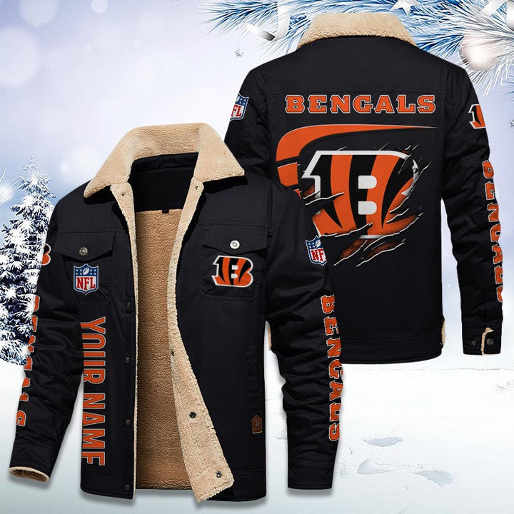 LIMITED EDITION - NEW CUSTOMIZED NFL16 CCB CINCINNATI BENGALS FLEECE JACKET