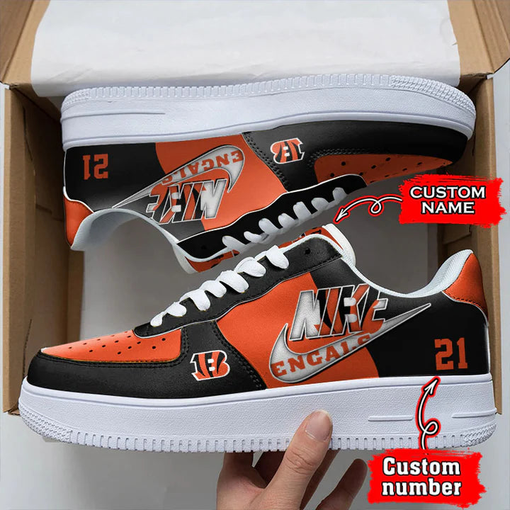 LIMITED EDITION - NEW CUSTOMIZED NFL16 CCB CINCINNATI BENGALS AF1 SNEAKERS