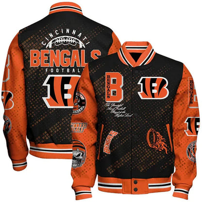 LIMITED EDITION - NEW CUSTOMIZED NFL16 CCB CINCINNATI BENGALS SATIN VARSITY JACKET & BASEBALL JACKET
