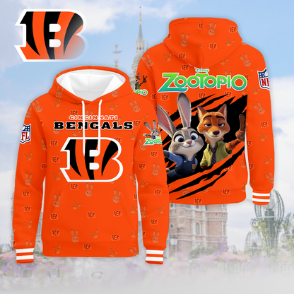 LIMITED EDITION - NEW CUSTOMIZED NFL16 CCB CINCINNATI BENGALS & ZOOTOPIA UNISEX T-SHIRT, POLO, HOODIE & JACKETS