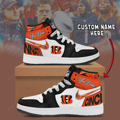 [SPECIAL OFFER] NEW CUSTOMIZED NFL16 CCB CINCINNATI BENGALS AIR JORDAN 1