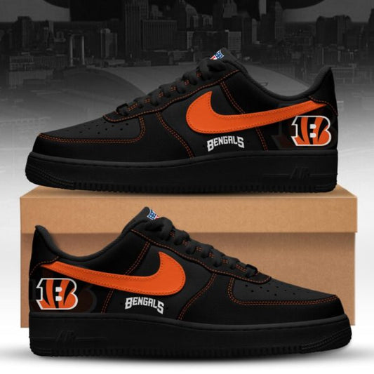 LIMITED EDITION - NEW CUSTOMIZED NFL16 CCB CINCINNATI BENGALS AF1 SNEAKERS