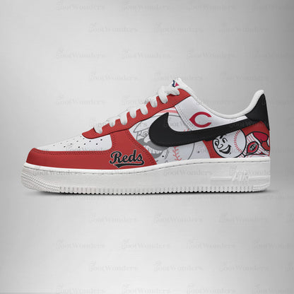 LIMITED EDITION - NEW CUSTOMIZED MLB05 CC REDS AF1 SHOES